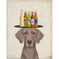thumbnail image 2 of Fab Funky 12x14 Gold Ornate Wood Framed with Double Matting Museum Art Print Titled - Weimerarner Beer Lover, 2 of 4