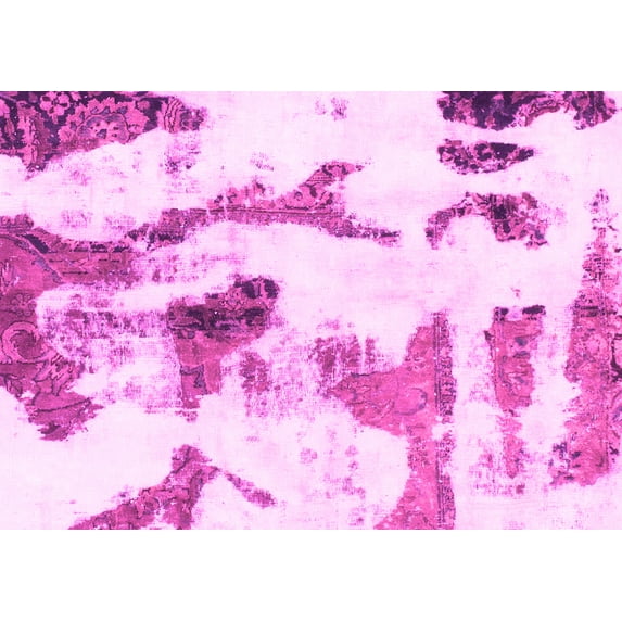 Ahgly Company Indoor Rectangle Abstract Pink Modern Area Rugs, 7' x 9'