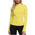 thumbnail image 2 of Avrnliq Women's UPF 50+ Sun Protection Jacket Full Zip Athletic Jacket Lightweight Stretch Activewear Yoga Workout Jacket Yellow,Size S, 2 of 7