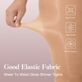 thumbnail image 3 of Manzi Women's Plus Size Oil Shiny Pantyhose 15D Shimmer Silky Tights High Waist Stockings 2 Pairs, 3 of 7