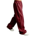 thumbnail image 4 of Men's Sweatpants Fashion Casual Wide Leg Elastic Waist Drawstring Sweatpants Loose Fit Comfy Lightweight Lounge Travel Sweat Pants Wine XL, 4 of 8