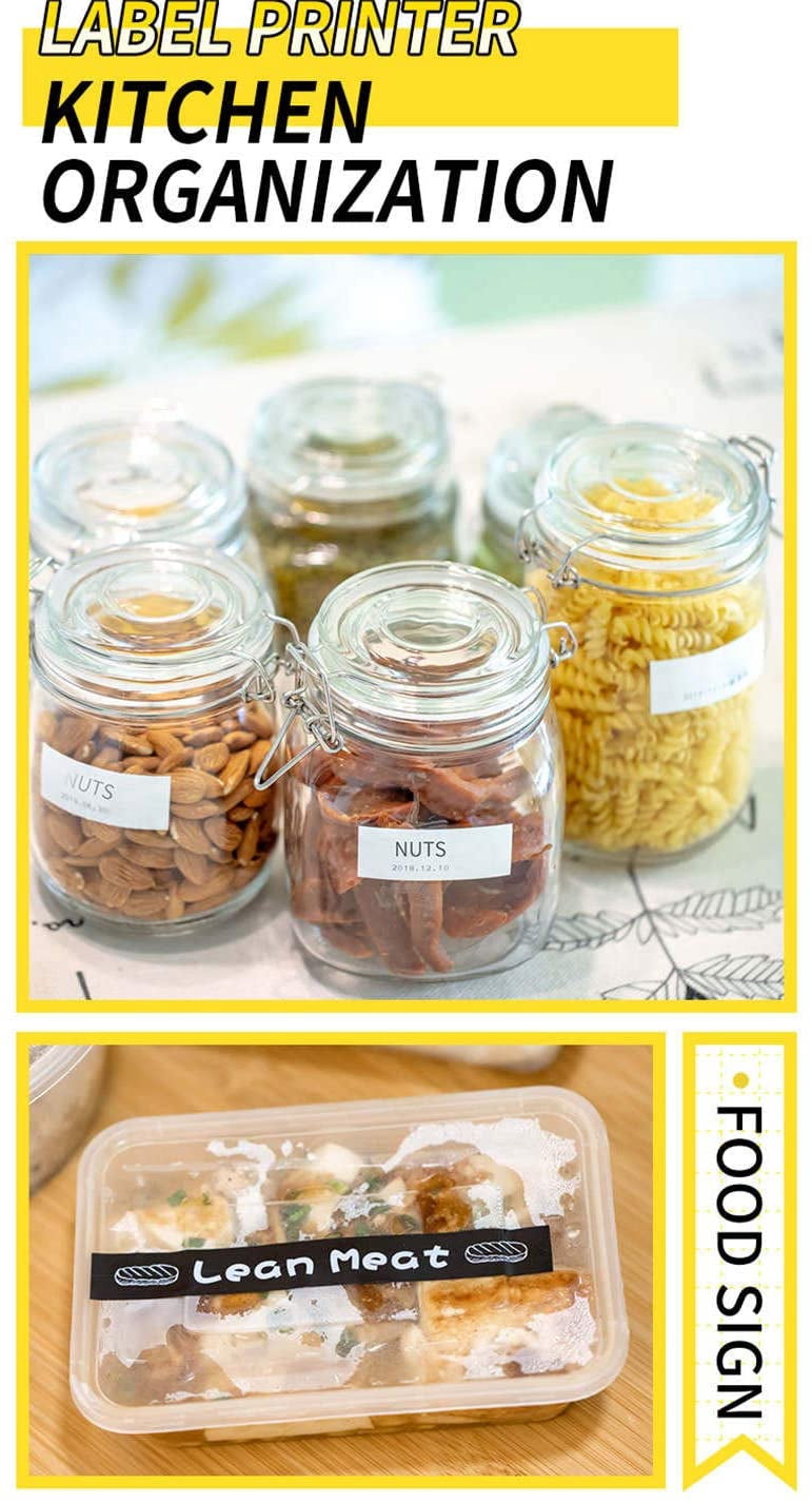 UBICON Yellow Desktop Tape Label Maker Machine for Organizing Home and Office
