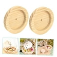 thumbnail image 3 of Soimiss 2Pcs Pet Cage Feeder Wooden Hamster Bowl Khaki Comfortable Mealtime Dish, 3 of 8