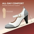thumbnail image 2 of Chase & Chloe Women's Vintage-Inspired Mary Jane Pumps with Wingtip and Mid-Heel, 2 of 4