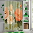 thumbnail image 4 of Shower Curtain, Watercolor Retro Blossom Flower Waterproof Shower Curtain Set with Hooks for Bathroom Showers,Stalls and Bathtubs,36x72In Spring Garden Floral Leaves, 4 of 9