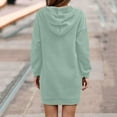 thumbnail image 4 of Women's Casual Hooded Sweater Dress Button Front Long Sleeve Pullover Tunic For Daily Wear Comfortable Loungewear Outfit Fall Winter, 4 of 6