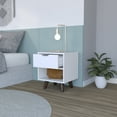 thumbnail image 2 of Dtwnek WoodNightstand with 1 Drawer and Bottom Shelf, White, 2 of 7