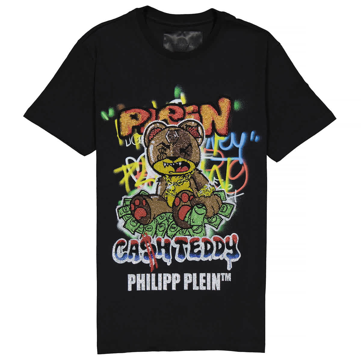 Philipp Plein Black Teddy Bear Round Neck T-shirt, Size XX-Large - Walmart.com