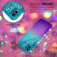 thumbnail image 4 of Mignova iPhone XS Max Flash Case, Durable and Cute Colorful Quicksand Series Bling Diamond Flowing Liquid Floating Shockproof Cover case for Apple iPhone XS Max 6.5 inch - Green+Purple, 4 of 6