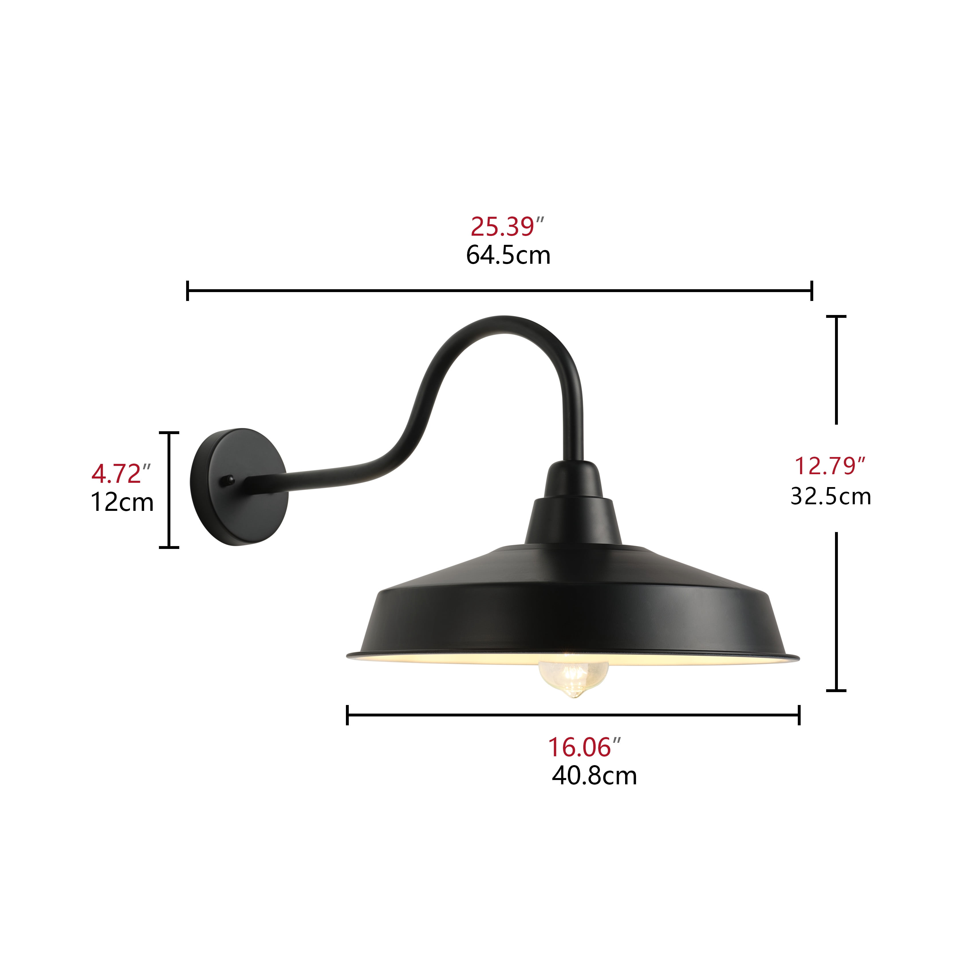 Aiwen Unique Shade Metal Classic Black Wall Sconce Modern Light Fixture for Entryway, Hallway & Farmhouse