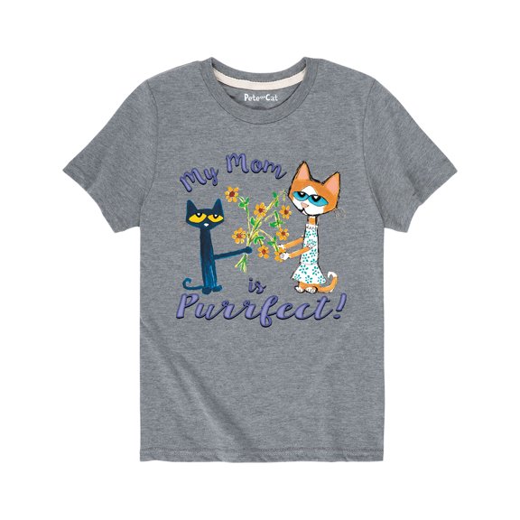 Pete The Cat - My Mom Is Purrfect! - Youth Short Sleeve Graphic T-Shirt