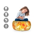 thumbnail image 2 of Hibiscus Storage Toy Bag Chair, Exotic Flowers Tropical Palm Leaf Warm Tones, Stuffed Animal Organizer Washable Bag, Large Size, Orange Yellow, by Ambesonne, 2 of 3