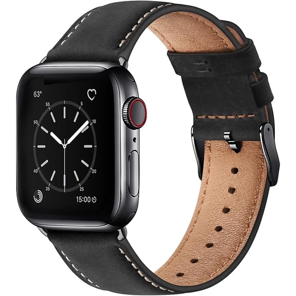 GoldMine Leather Bands Compatible with Apple Watch Band 38mm 40mm 41mm 42mm 44mm 45mm 46mm 49mm,Top Grain Genuine Leather Strap for iWatch Series 11 10 9 8 7 6 5 4, SE 3 2 1 Ultra3 2, Women & Men