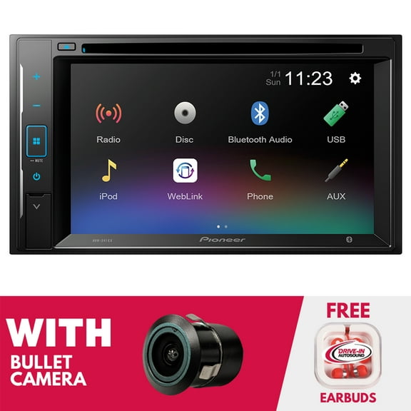 New Pioneer AVH-241EX 6.2" Double-DIN CD/DVD Receiver with Bullet Camera