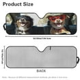 thumbnail image 5 of Uorisanigo Windshield Sun Shade for Rubicon Sahara TJ JK JKU 2 Door & 4 Door, Aluminum Foil Film Funny Dog Driving Print Winshied Sunshade Protect Your Car from Sun Heat & Glare UV Ray, 5 of 7