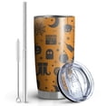 thumbnail image 2 of 20oz Tumblers Halloween Minimalist Icons Pattern Stainless Steel Vacuum Insulated Double Wall Travel Tumbler Cups Mug with Lid and Straw,Cleaning Brush for Cold & Hot Drinks, 2 of 7