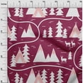 thumbnail image 3 of oneOone Cotton Poplin Magenta Fabric Mountain Pattern Fabric For Sewing Printed Craft Fabric By The Yard 42 Inch Wide, 3 of 5