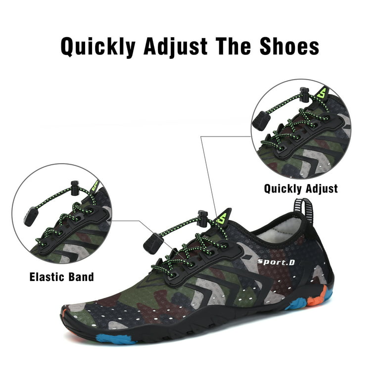 SAGUARO Mens Womens Water Sports Shoes Quick Dry Barefoot for Swimming Surf  Beach Yoga Green 