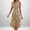 Khaki, variant on Women's Casual Dress for Everyday Wear Elegant Polka Dot Floral Slim Waist Lace Split Dress with Suspender Details for Spring and Summer Brown 3XL