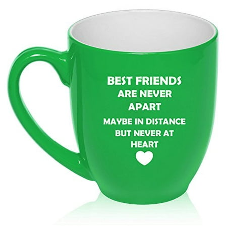 16 oz Large Bistro Mug Ceramic Coffee Tea Glass Cup Best Friends Long Distance Love