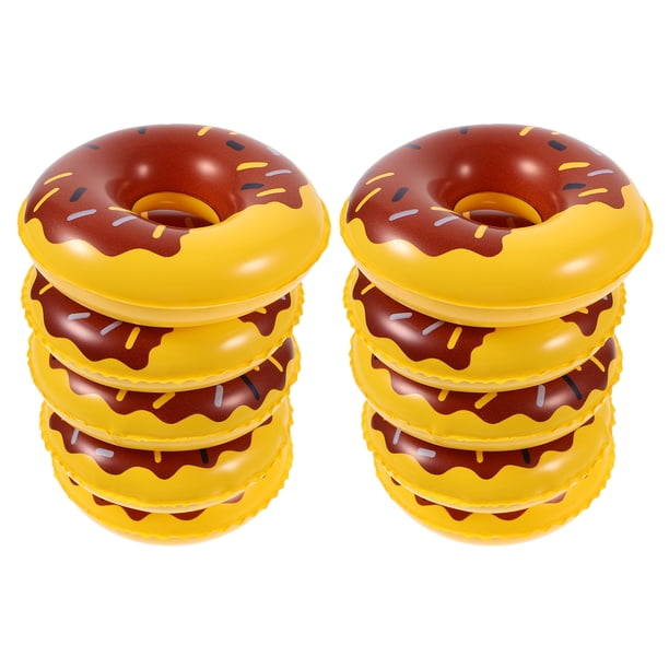 KAKOWELY 10 mini anillos de natación inflables con forma de dona.