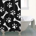 thumbnail image 4 of Paw Prints and Bones Shower Curtain 36"x72" ,Bathroom Decorative Shower Curtains Set with 12 Hooks,Modern Waterproof Washable Shower Curtain, 4 of 6