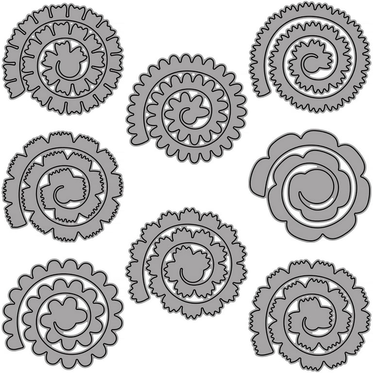 3D Card Shape Cutting Dies for Card Making, Irregular Shape Flowers Stairs  Die Cuts Thank You Words Embossing Stencil Template Tool for DIY