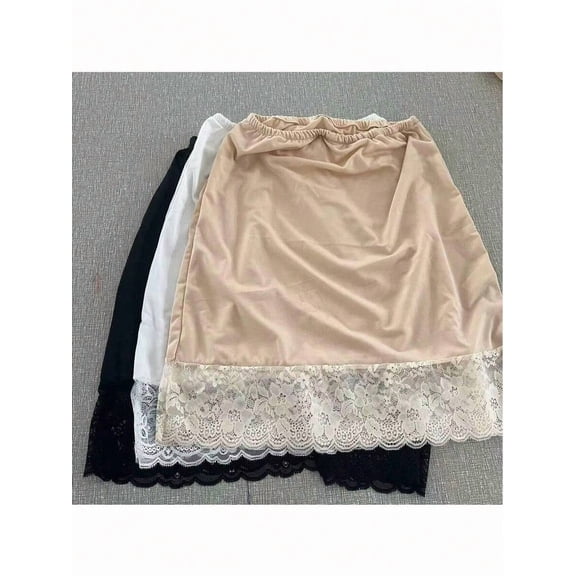 European & American Lace Anti-Sheer Underskirt A-Line Skirt, Women's Slip Skirt