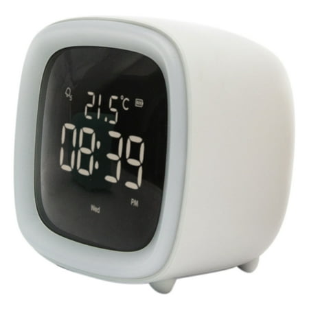 

Children s Cute Night Light Alarm Clock Cartoon Voice Control-Gray