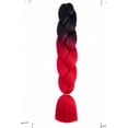 thumbnail image 1 of Xiao Hua Extensiones de cabello trenzado para mujeres, 3 paquetes de 100 g/paquete, 24 pulgadas, cabello trenzado sintético de alta temperatura para trenzas de crochet retorcidas, de negro a rojo., 1 of 2