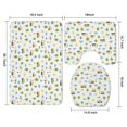 thumbnail image 3 of Excavator and Sun White Pattern 3 Piece Bathroom Rug Set, Non Slip Absorbent Bath Mats with U-Shaped Contour Rug and Toilet Lid Cover, 3 of 5
