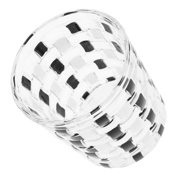 WHAMVOX Toothbrushes Cup Elegant Black White Checkered Glass Toothbrush Holder Portable Cup Bathroom Accessories For Family And Travel