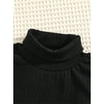 thumbnail image 4 of Infant Baby Girls Autumn Knit Romper Black Long Sleeve Turtleneck Ribbed Playsuit, 4 of 8
