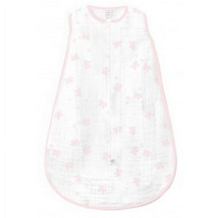UPC: 0811964025325 | SwaddleDesigns Cotton Muslin Sleeping Sack with 2-Way Zipper Butterflies – Pastel Pink Small