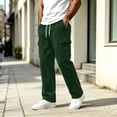 thumbnail image 3 of Frostluinai Mens Fleece Line Sweatpants Cargo Joggers Open Bottom Track Pants Solid Lightweight Running Outdoor Sweat Pant with Pocket S-3XL, 3 of 10