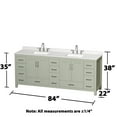 thumbnail image 3 of Wyndham Collection Wcs141484d-Qtz-Us3m70 Sheffield 84" Free Standing Double Basin Vanity, 3 of 7