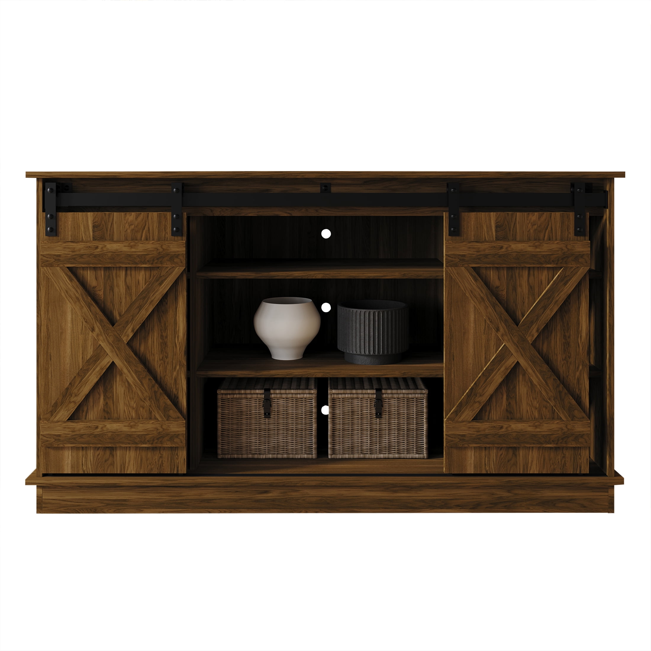 Castle Place Vintage 54" TV Stand Console for TVs up to 65", Brown