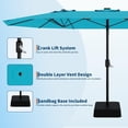 thumbnail image 6 of 15FT Large Patio Umbrella with Base Included, Outdoor Deck Standing Umbrella with Crank Handle, Double-Side Rectangular Pool Umbrella for Outside, Market, Patio, 6 of 7