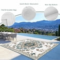 thumbnail image 6 of Outdoor Rug 3x5 ft Boho Waterproof Outdoor Patio Rug Mat Non Slip Outside Area Rugs Carpet for RV,Camping,Porch,Deck,Pool,Balconybackyard,Retro Pattern Aqua Blue, 6 of 9