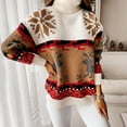 thumbnail image 2 of IROINNID Womens Sweater Turtleneck Pullover Sweater Print Loose Mid-Length Long Sleeve Christmas Sweater Top, 2 of 6