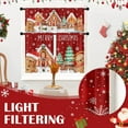 thumbnail image 4 of Christmas Kitchen Window Curtains and Valances Set 36 Inch, Gingerbread Man Merry Christmas Short Tier Curtain for Cafe Living Room Bathroom, Xmas Red 3 Pieces Set Kitchen Decor, 4 of 7
