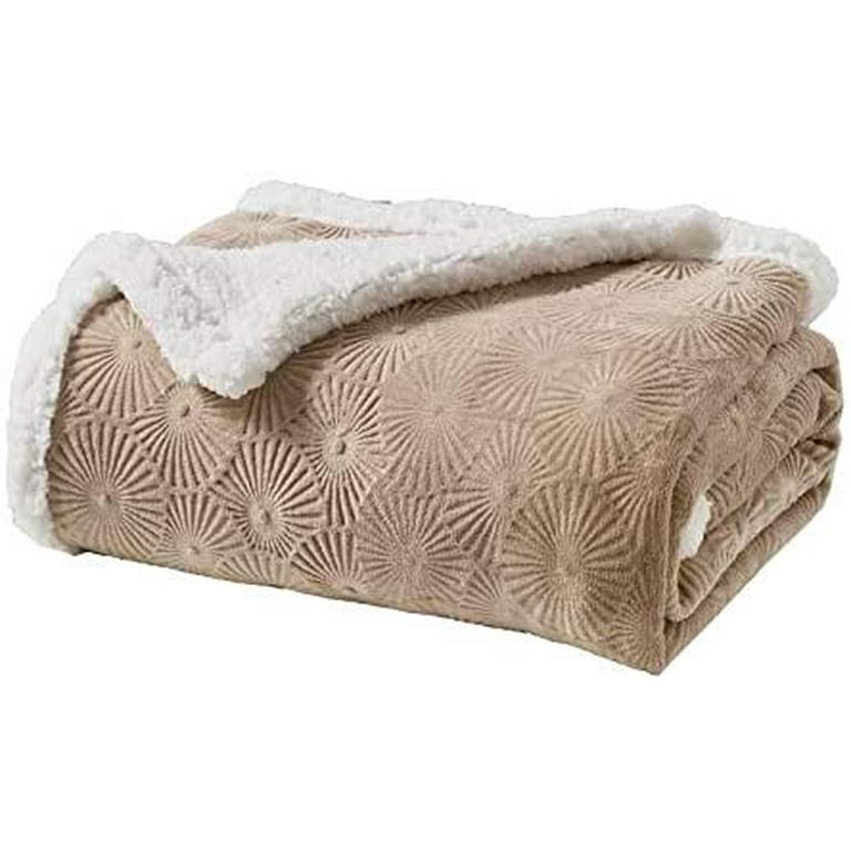 Louvre Sherpa Throw Blanket Fleece Snuggle Warm Throw for Chair, Sofa