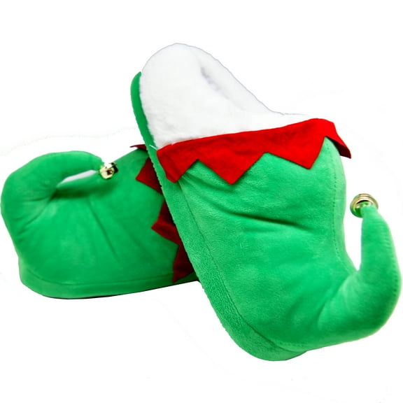 Christmas Plush Slippers for Adults Men & Women, Cute Elf Shoes for Family Party, Xmas Holiday Party Favor, Indoor Outdoor Wear