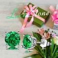thumbnail image 3 of Juwaliy Birthstone May Emerald Earrings 925 Sterling Silver Green Women Jewelry Birthday Mother's Day Gift, 3 of 9