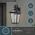 thumbnail image 6 of Derby 1 Light Matte Black Motion Sensor Dusk to Dawn Outdoor Wall Lantern Clear Glass Shade, LED Compatible, 6 of 12