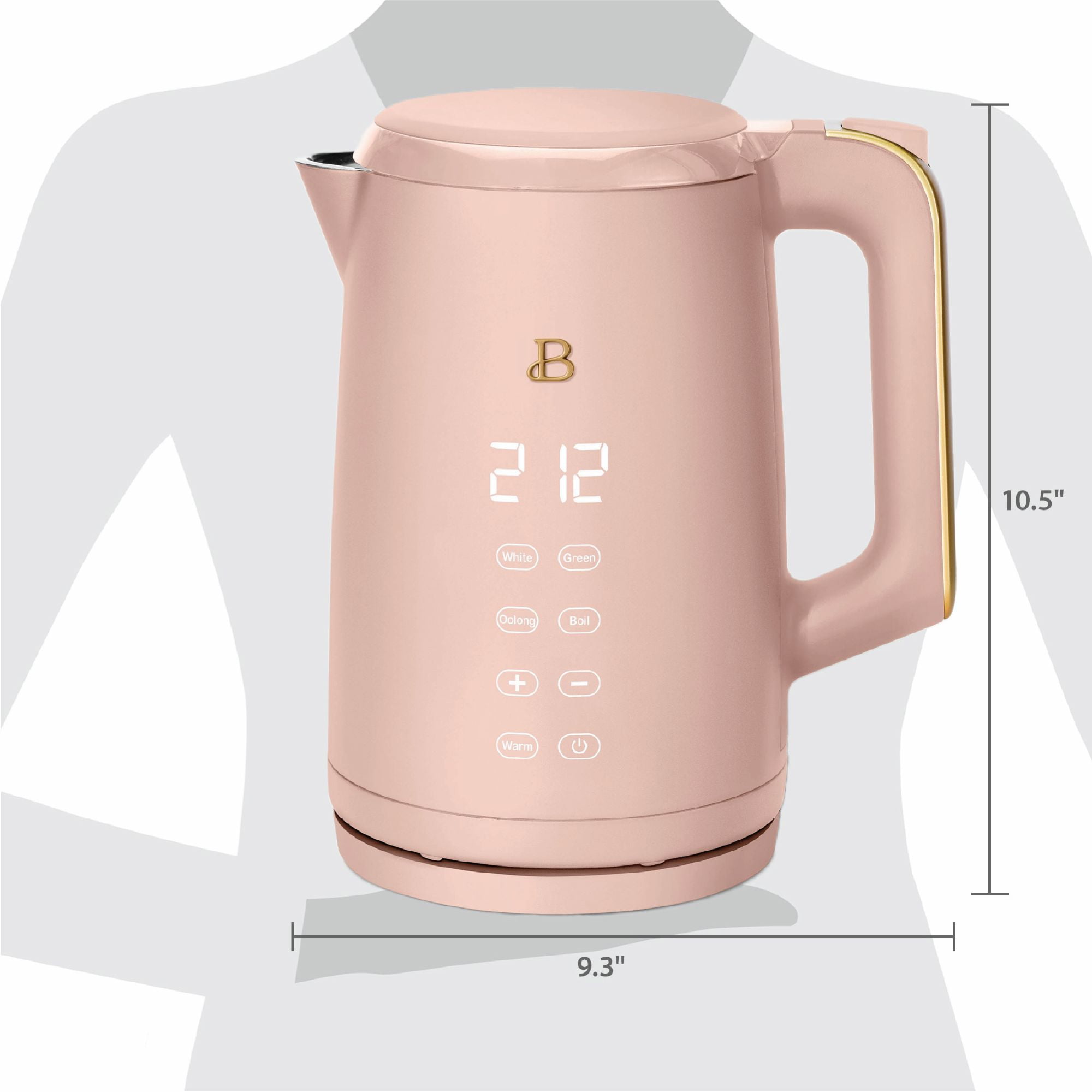 Beautiful 1.7-Liter Electric Kettle 1500 W with One-Touch Activation, Rose by Drew Barrymore