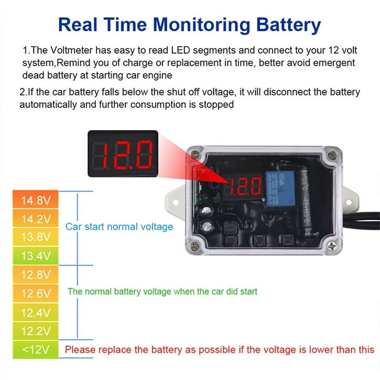12V 240A Remote Battery Disconnect Switch With LED Voltmeter