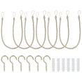 thumbnail image 1 of Unique Bargains Attaches de Rideaux, Lot de 6 Attaches de Rideaux Tressées avec Crochets à Vis et Boulons, Jaune Clair, 1 of 7