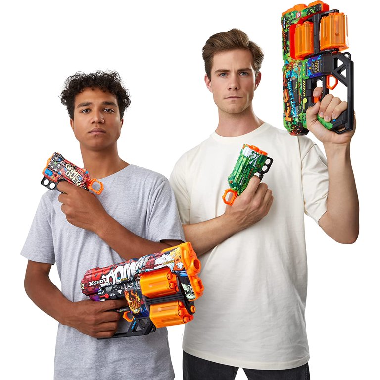 X-Shot SKINS Double Dread Double Menace Dart Blaster Combo Pack by