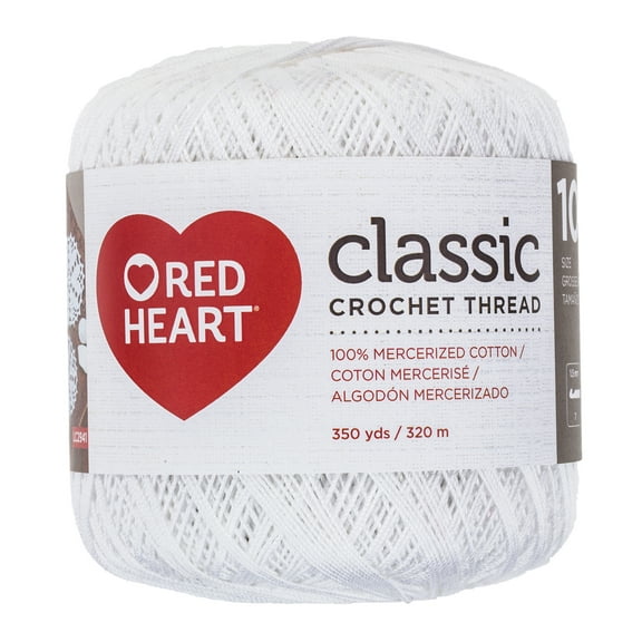 Red Heart® Classic White Cotton Yarn, 350 Yards, Size 10